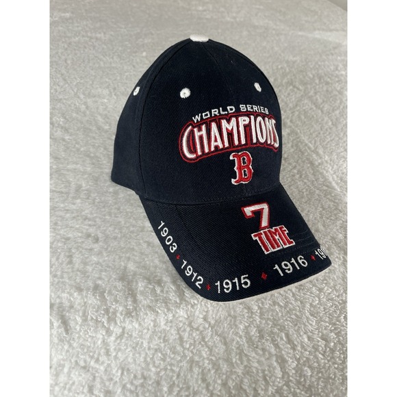 Boston Red Sox 7 Time World Series Champions MLB‎ Strap Back Baseball Hat Cap - Picture 2 of 9